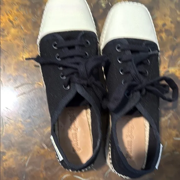 PALM ANGELS black and white sneakers/ platform espadrilles Stylish/Unique