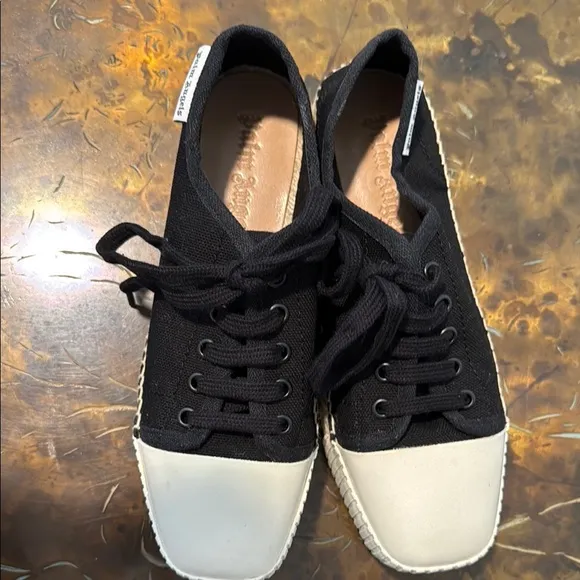 PALM ANGELS black and white sneakers/ platform espadrilles Stylish/Unique