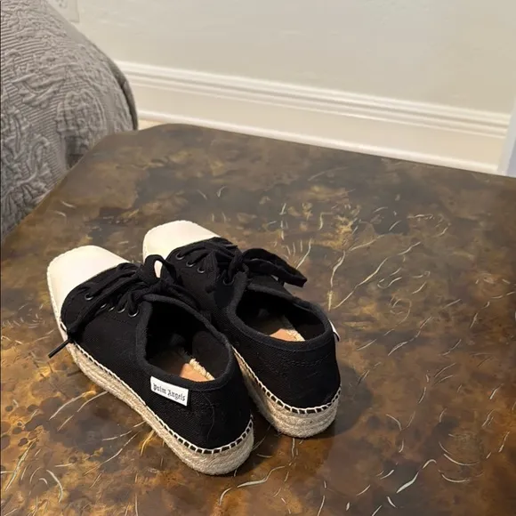 PALM ANGELS black and white sneakers/ platform espadrilles Stylish/Unique