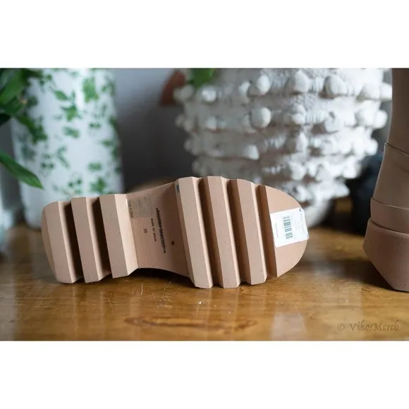 PALOMA BARCELÓ Cairo Platform Boots In Nocciola 36
