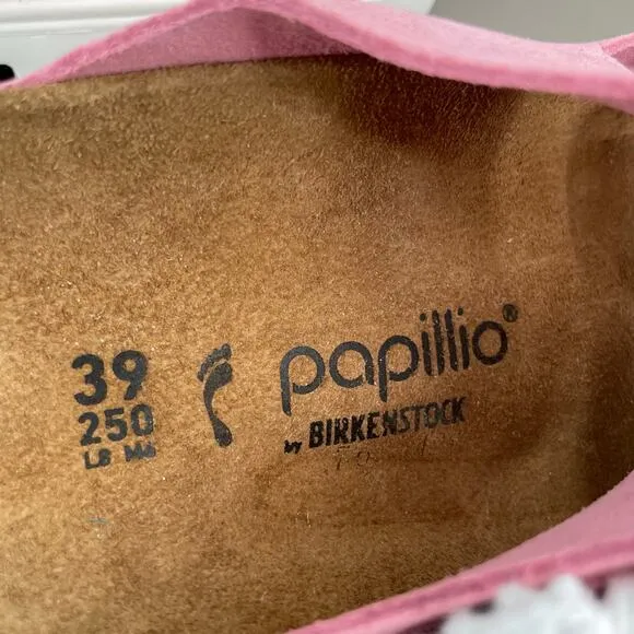 Papillio by Birkenstock Arizona Chunky Platform Sandals Candy Pink Suede EU 39