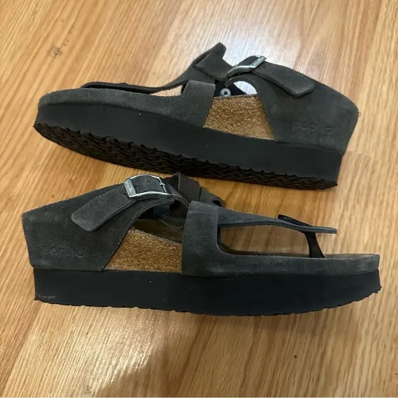 Papillio by Birkenstock slate gray wedge platform sandal size 37 summer