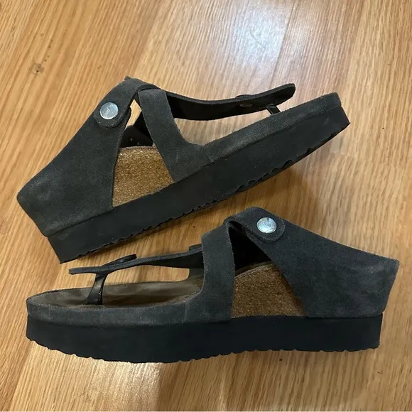 Papillio by Birkenstock slate gray wedge platform sandal size 37 summer