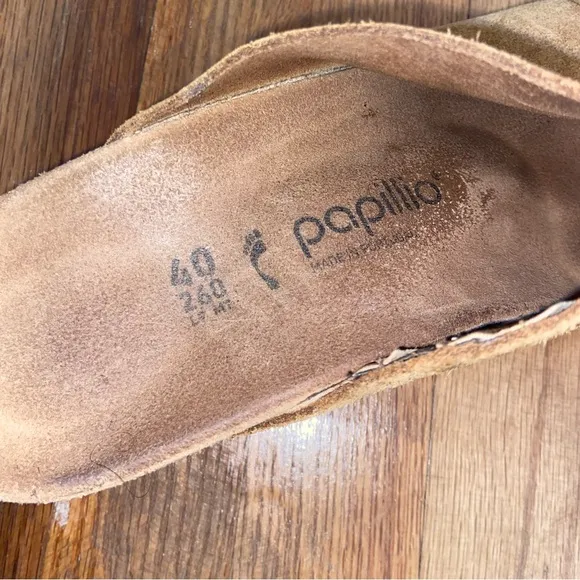 Papillo Birkenstock Tan Suede Wedge Sandals 40 narrow