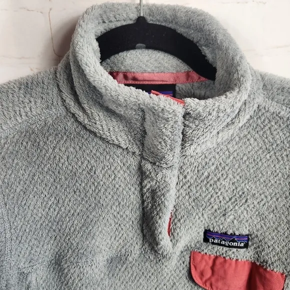 Patagonia Re-Tool Snap-T Pullover Tailored Grey/Nickel X-Dye/Aurea Pink XS (2-4)