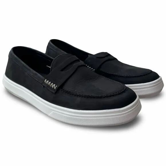 Patina Boardwalk Penny Loafer – Women’s Size 10 | Black Leather Slip-On Flats
