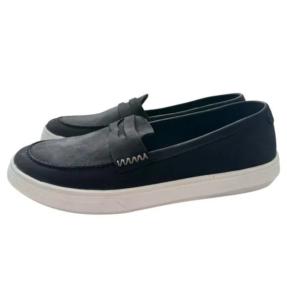 Patina Boardwalk Penny Loafer – Women’s Size 10 | Black Leather Slip-On Flats