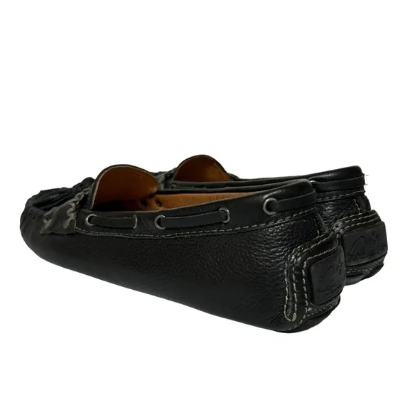 Patricia Nash Domenica Black Italian Leather Driving Mocs Loafers Tassel Sz 8.5