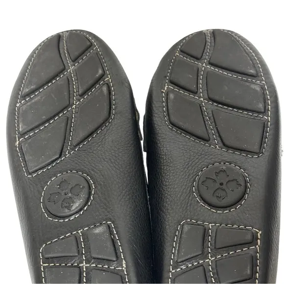 Patricia Nash Domenica Black Italian Leather Driving Mocs Loafers Tassel Sz 8.5