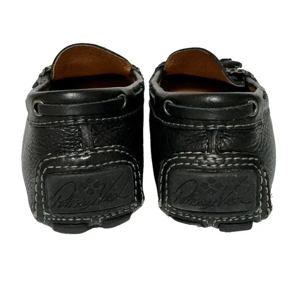 Patricia Nash Domenica Black Italian Leather Driving Mocs Loafers Tassel Sz 8.5