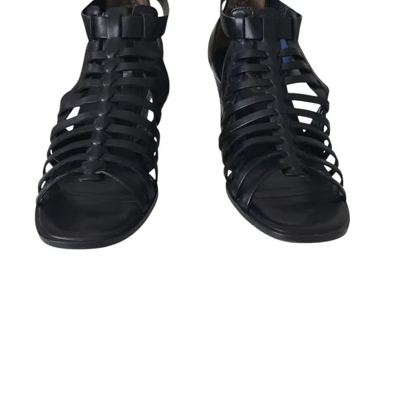 Paul Green Christy Strappy Black Leather Gladiator Sandals Heel UK 5.5/US 8 $338