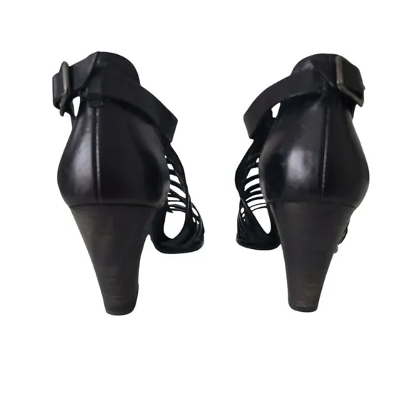 Paul Green Christy Strappy Black Leather Gladiator Sandals Heel UK 5.5/US 8 $338