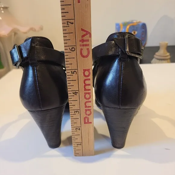 Paul Green Christy Strappy Black Leather Gladiator Sandals Heel UK 5.5/US 8 $338