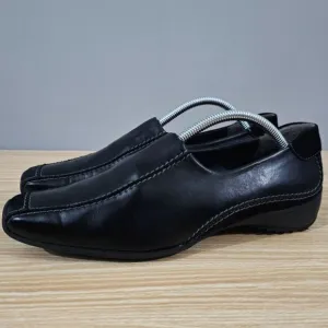 Paul Green Loafer Lucy Slip On Womens Black Leather Suede UK Size 6.5