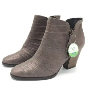 Paul Green Malibu Sliced Double Zip Bootie Nubuck Antique Metallic Size 10.5 NIB