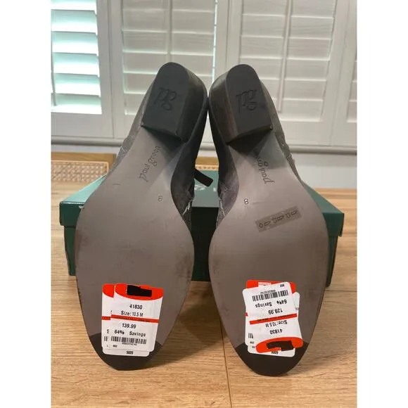 Paul Green Malibu Sliced Double Zip Bootie Nubuck Antique Metallic Size 10.5 NIB