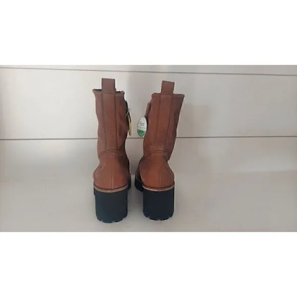 Paul Green NEWBURY Suede Wedge Boots BROWN PLATFORM CHUNKY/NWOB, Size 5.5