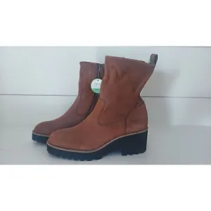 Paul Green NEWBURY Suede Wedge Boots BROWN PLATFORM CHUNKY/NWOB, Size 5.5