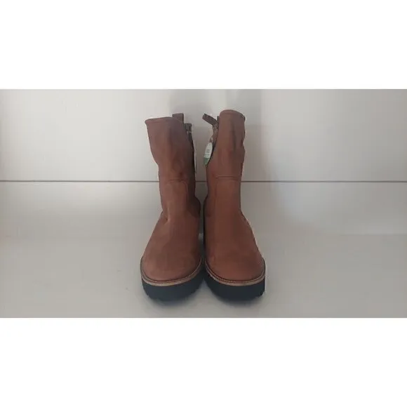 Paul Green NEWBURY Suede Wedge Boots BROWN PLATFORM CHUNKY/NWOB, Size 5.5