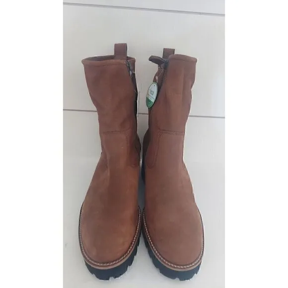 Paul Green NEWBURY Suede Wedge Boots BROWN PLATFORM CHUNKY/NWOB, Size 5.5