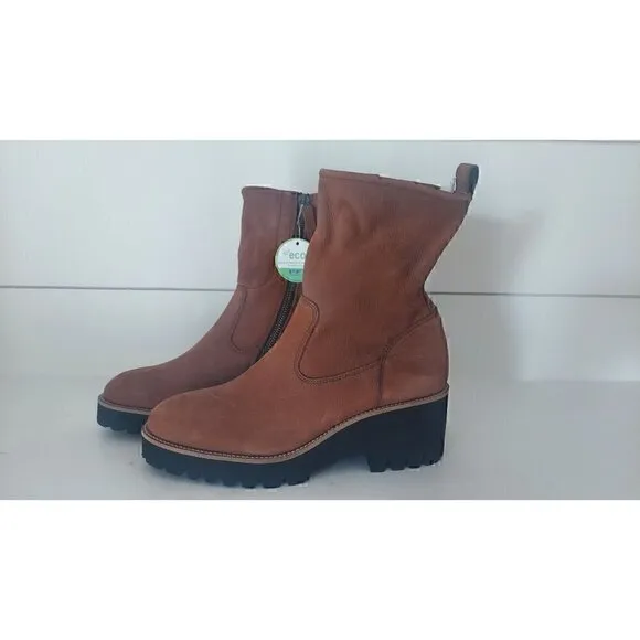 Paul Green NEWBURY Suede Wedge Boots BROWN PLATFORM CHUNKY/NWOB, Size 5.5
