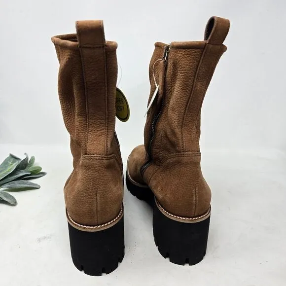 PAUL GREEN Newbury Suede Leather Wedge Boots Chunky Platform Size 8 UK
