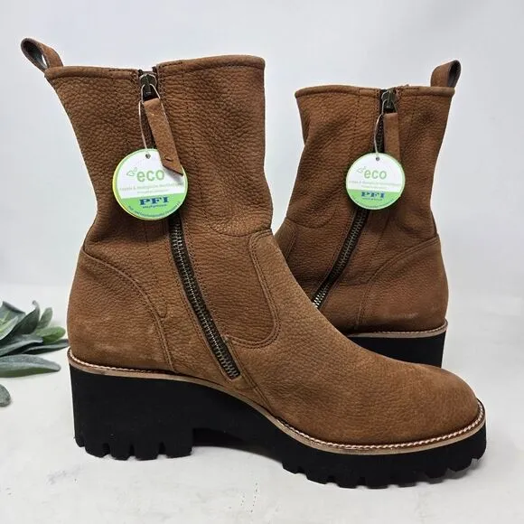 PAUL GREEN Newbury Suede Leather Wedge Boots Chunky Platform Size 8 UK