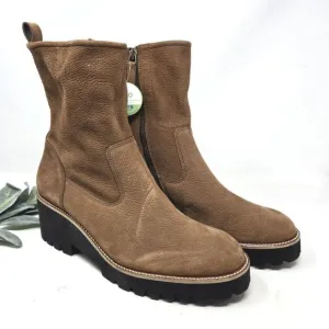 PAUL GREEN Newbury Suede Leather Wedge Boots Chunky Platform Size 8 UK