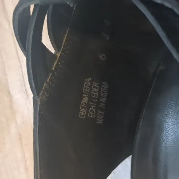 Paul Green Sling Back Black Nubuck Sandals Size 6!