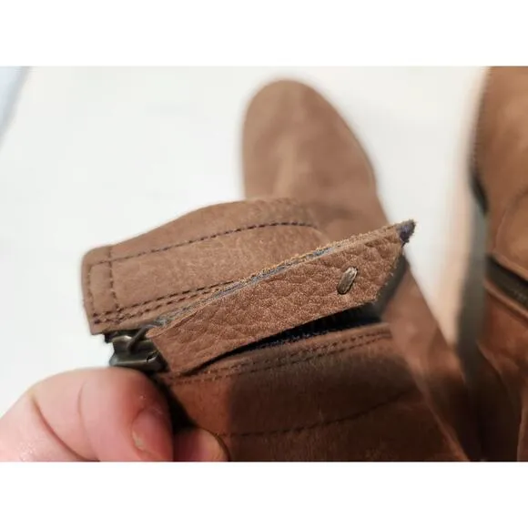 Paul Green Tan Leather Platform Ankle Boots Size 6.5 Made in Austria