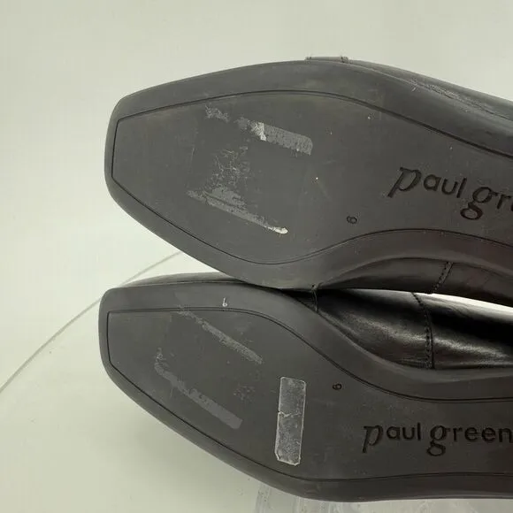 Paul Green Womens Penny Loafers Slip On Shoes Black Leather Size 6 UK - 8.5 US