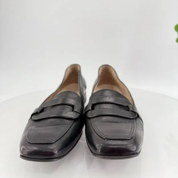 Paul Green Womens Penny Loafers Slip On Shoes Black Leather Size 6 UK - 8.5 US