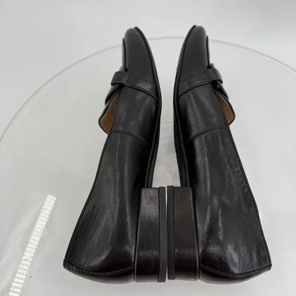 Paul Green Womens Penny Loafers Slip On Shoes Black Leather Size 6 UK - 8.5 US