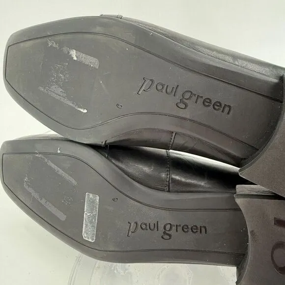 Paul Green Womens Penny Loafers Slip On Shoes Black Leather Size 6 UK - 8.5 US