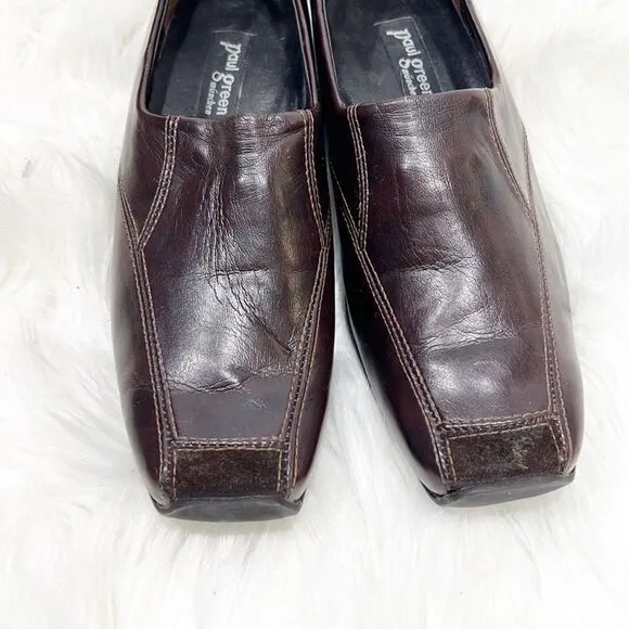 Paul Greene Brown Leather Driving Loafers, 7.5