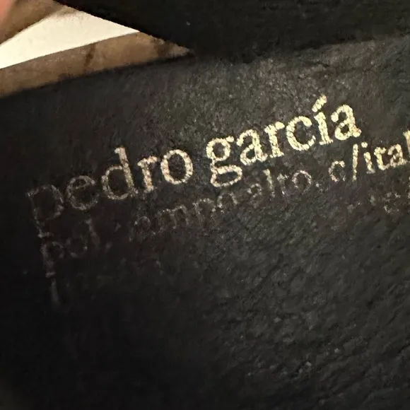 Pedro Garcia Black Suede Wedge Open Toe Sandals