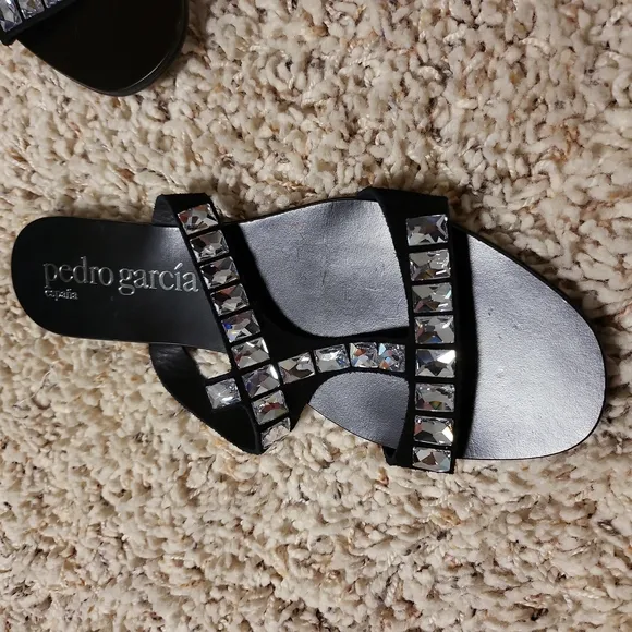 Pedro Garcia leather jeweled sandals