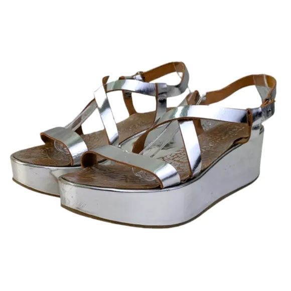 Pedro Garcia Platform Wedge Sandals GUC $595 Size 39 US 9  S3325