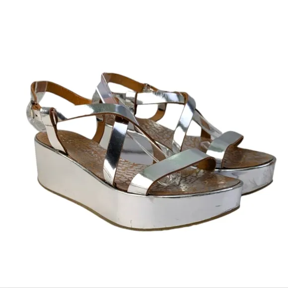 Pedro Garcia Platform Wedge Sandals GUC $595 Size 39 US 9  S3325