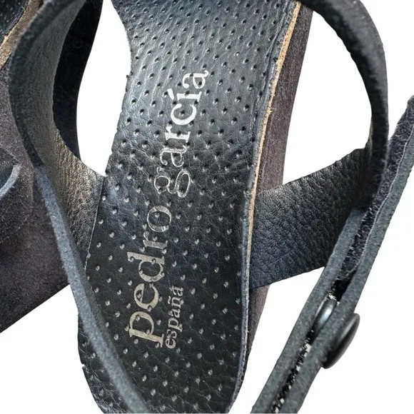 Pedro Garcia Platforms Slingback Sandals Black Suede Leather Sandals Women’s