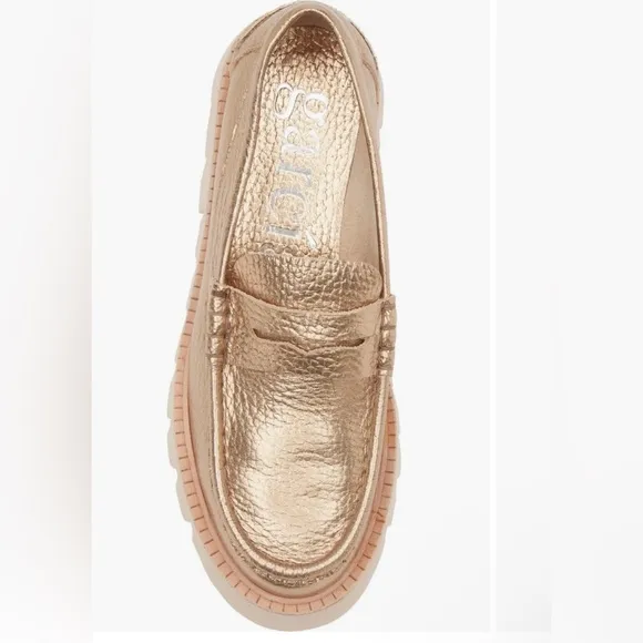 Pedro Garcia Sebas Suede ChunkyPenny Loafers Color Cava Cervo Lame 37.5 US 7.5