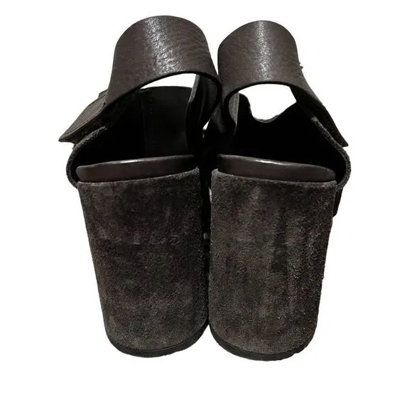 Pedro Garcia Chunky Heeled Sandals Brown Suede Size 40 US size 10 Authentic