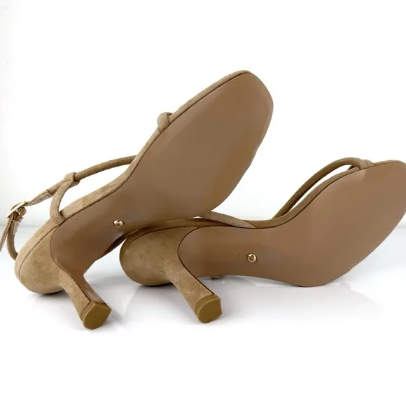 Pelle Moda Women's Osment Suede Slingback Sandals Tan Size 9