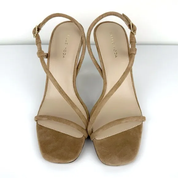 Pelle Moda Women's Osment Suede Slingback Sandals Tan Size 9