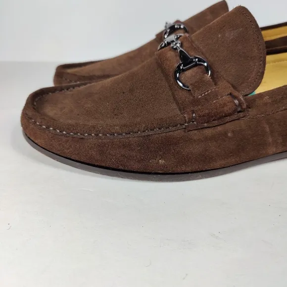 Peter Millar Men's Suede Horsebit Driving Moccasins Loafer Brown Shoe Size 12M