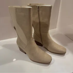 Pierre Dumas Dance-4 Tan Suede Mid-Calf Boots NWTB