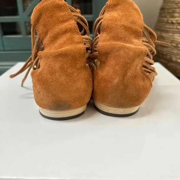 PIERRE HARDY Rust Suede Gladiator Sandals Lace Up 7