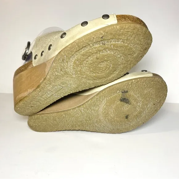 Pikolinos‎ Benissa Perforated Leather Slingback Wedge Sandals Open Toe 7 // 37