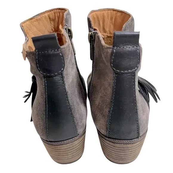 PIKOLINOS Gray Genuine Leather Suede Boho Boots Chunky heel 39 9