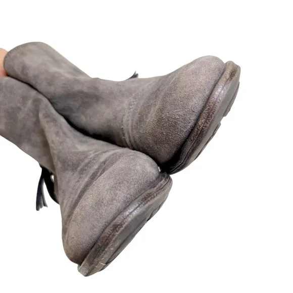 PIKOLINOS Gray Genuine Leather Suede Boho Boots Chunky heel 39 9